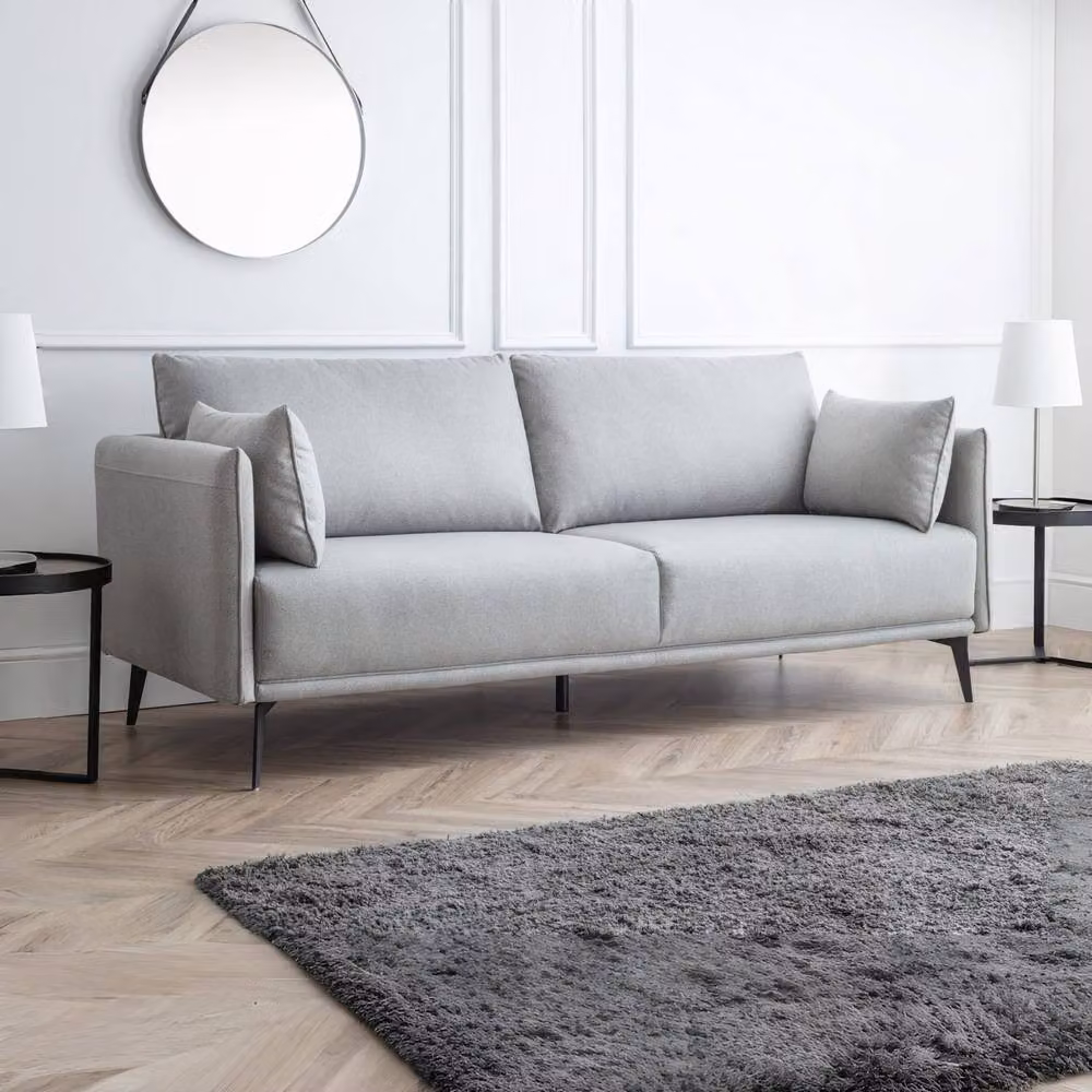 Cheshire Premium Stylish Rohe 2 Seater Upholstered Fabric Sofa in Silver Grey – 2