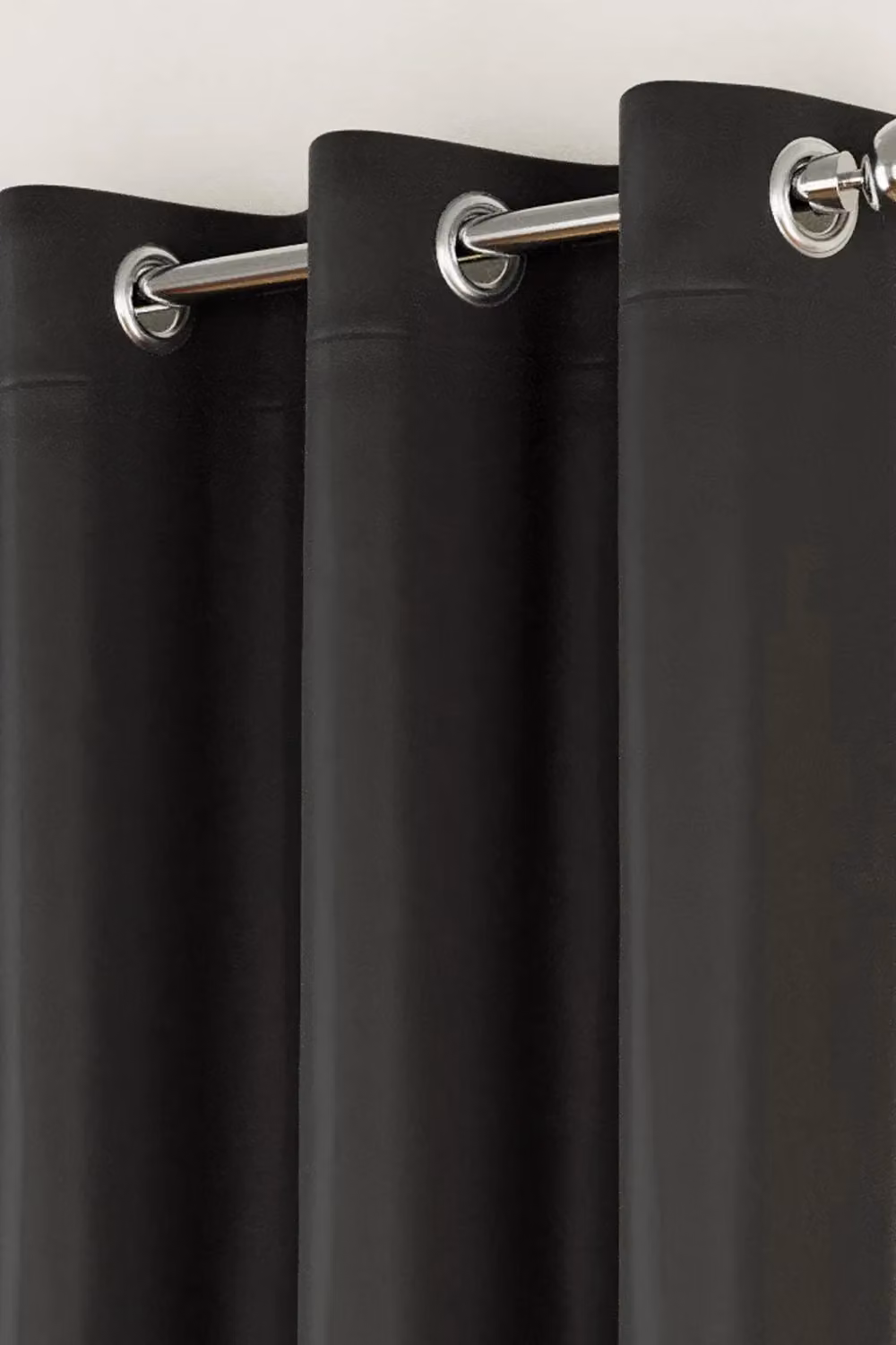 Enhanced Living Plain Supersoft Thermal Blackout Eyelet Curtains, Pair, Black, Width: 168 cm, Drop: 229 cm – 2