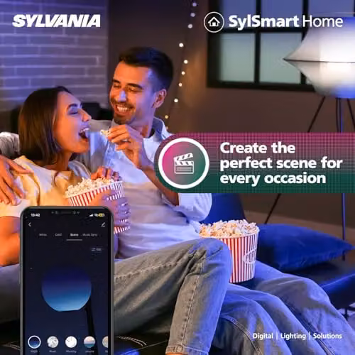 SYLVANIA SylSmart E27 Smart LED ST64 Retro Bulb, Dimmable Tuneable White with Voice and App Control for Alexa, Google Assistant and Apple HomeKit – 2