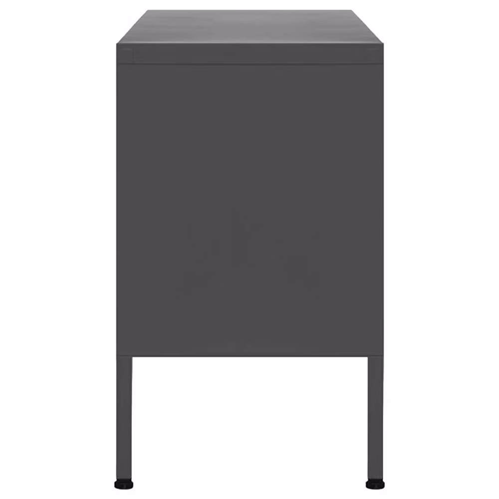 Berkfield Home TV Cabinet in Anthracite Grey Metal, W/D/H: 105 x 35 x 50 cm – 4