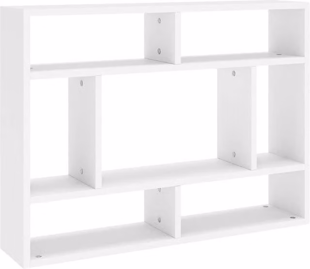 Berkfield Home Wall Mounted Shelf in White, W/D/H: 75 x 16 x 55 cm
