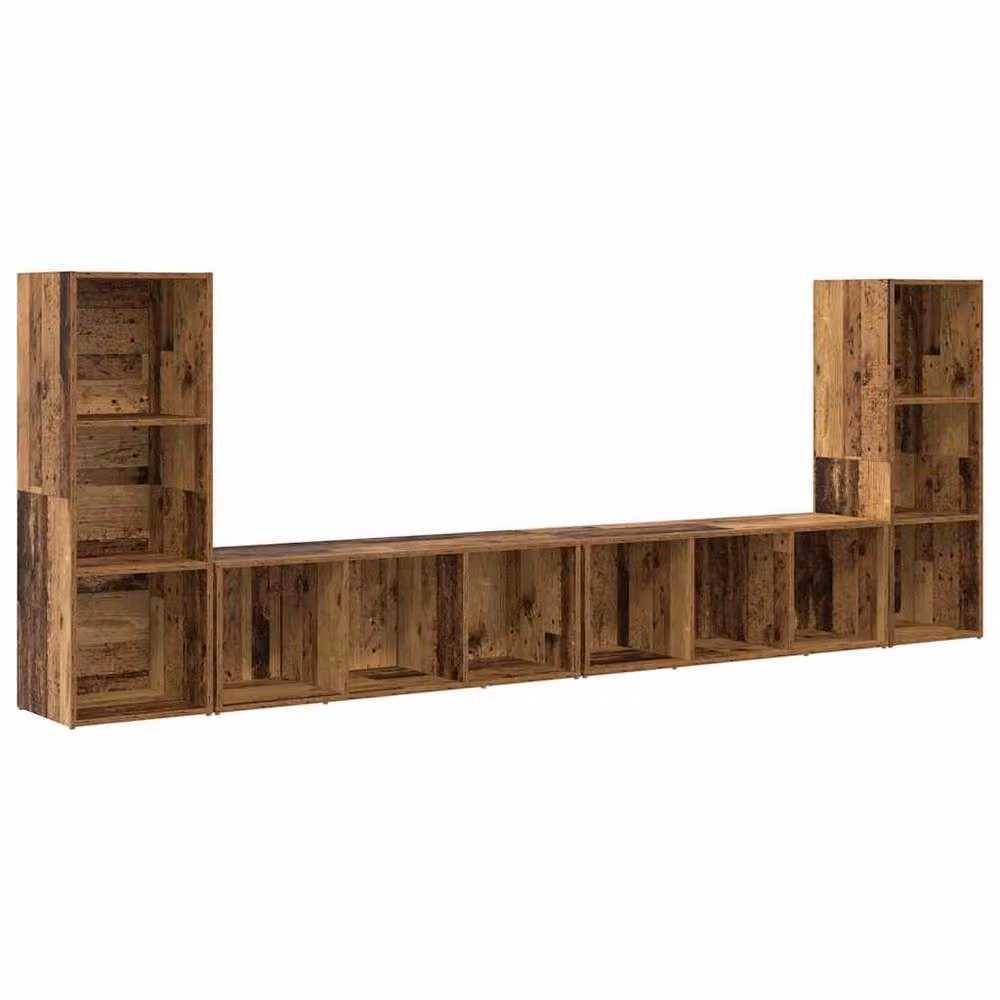 Berkfield Home Rustic TV Cabinet with 4 Storage Shelves in Brown Engineered Wood – 3