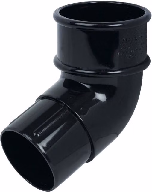 FloPlast 50mm Round PVC Downpipe 112 Degree Offset Bend, Black
