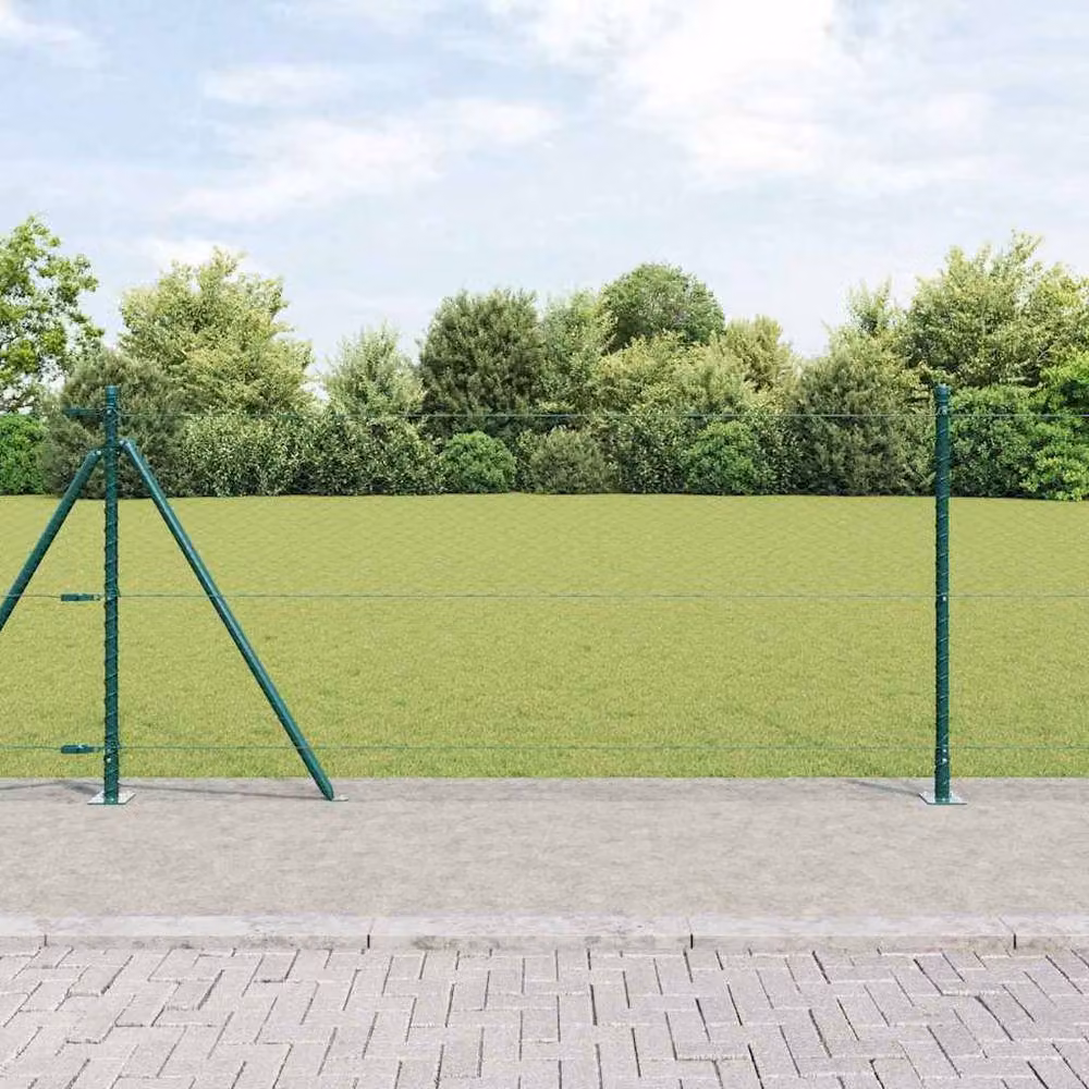 Berkfield Home Green Steel Hexagon Fence 0.8 x 50 m – 2