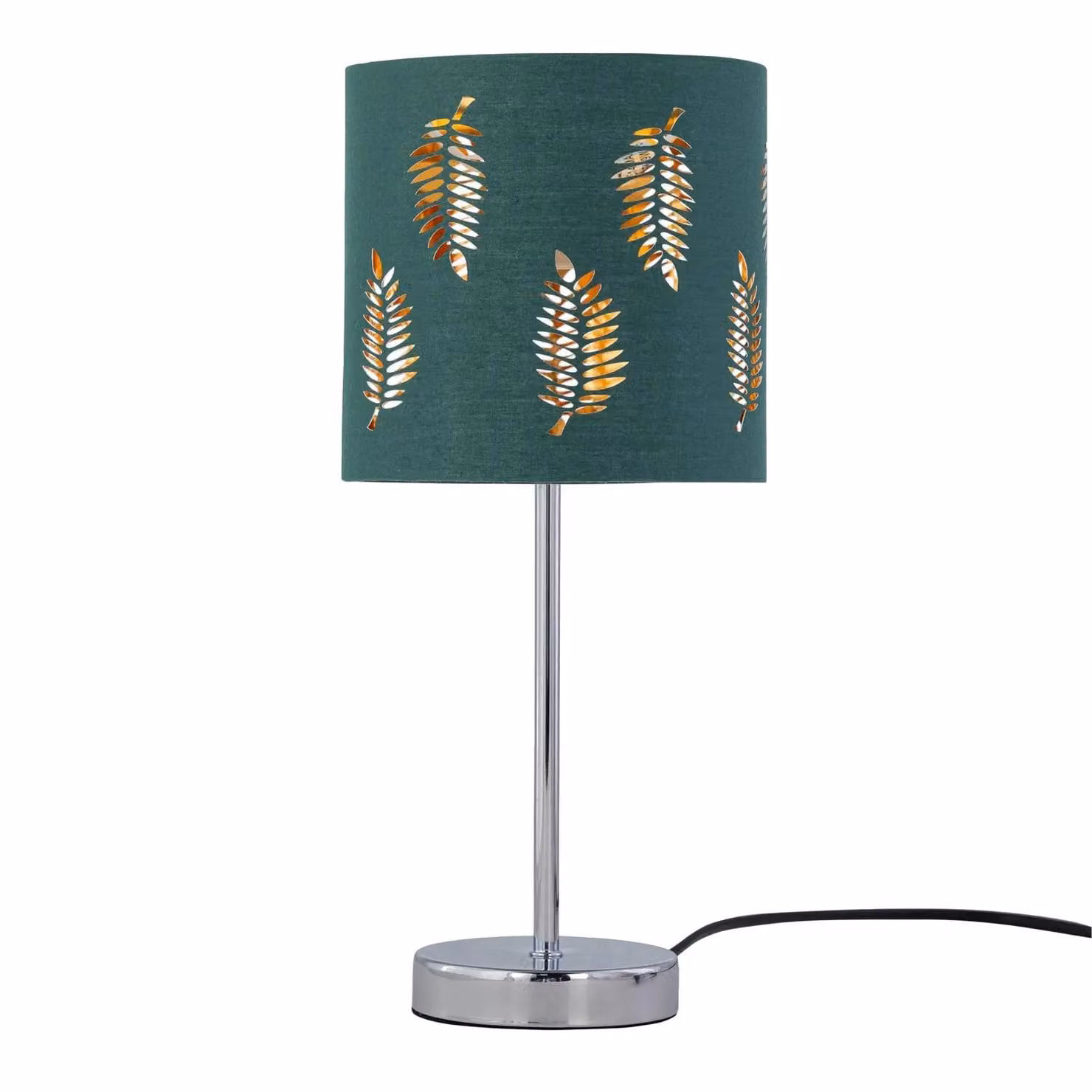 First Choice Lighting Set of 2 Chrome Touch Operated Table Lamps with Green Fabric Shades – 2