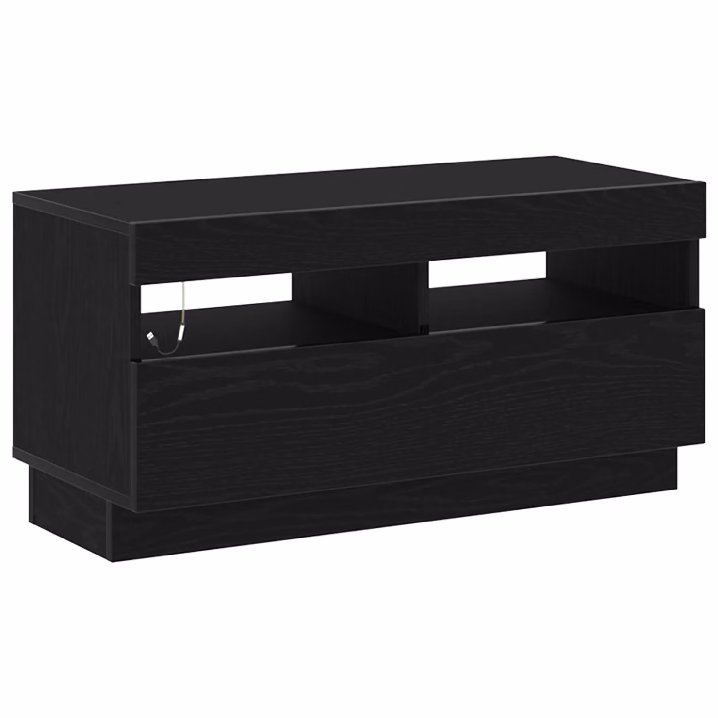 Berkfield Home Modern TV Stand with LED Lights in Black, W: 260 cm, D: 35 cm, H: 40 cm – 4
