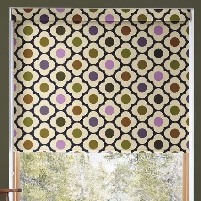 Orla Kiely Multi Mauve Spot Flower Translucent Made To Measure Roller Blind
