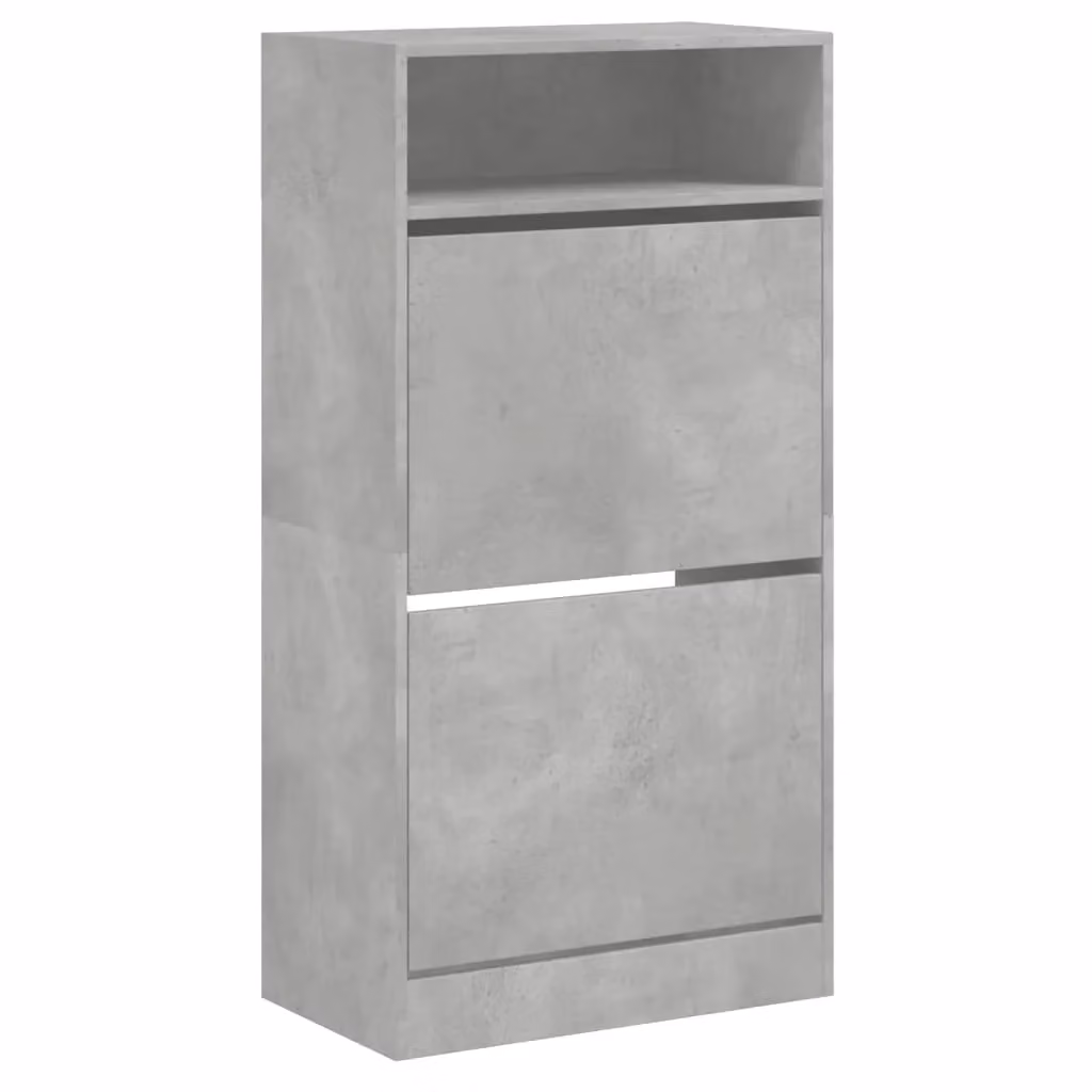 Berkfield Home Modern Shoe Cabinet in Concrete Grey, W/D/H: 60 x 34 x 116 cm – 3