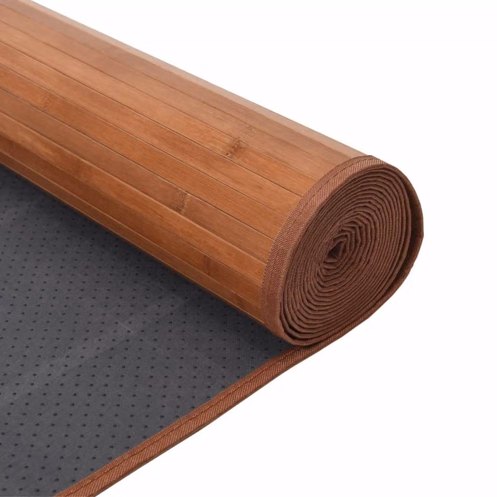Berkfield Home Rectangular Bamboo and Polypropylene Rug in Brown, W: 70 cm, L: 200 cm – 3