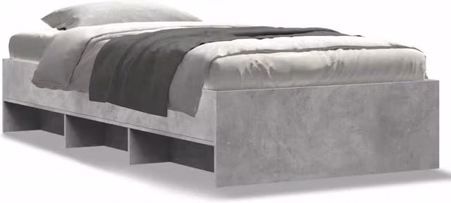 Berkfield Home Bed Frame in Concrete Grey, Engineered Wood, W/D/H: 100 x 200 x 35 cm – 1