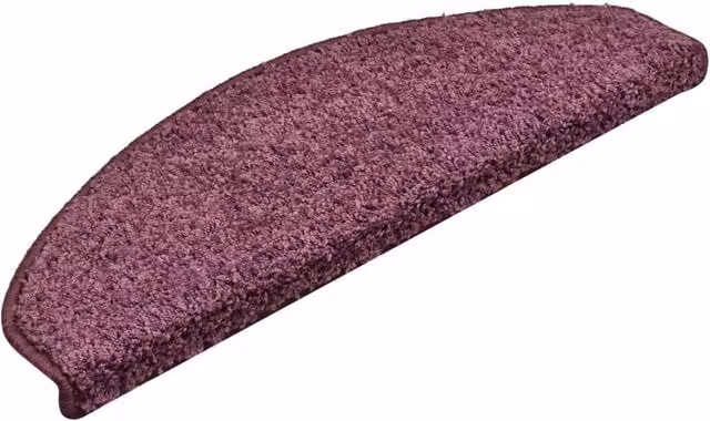 Berkfield Home Self-Adhesive Carpet Stair Treads, 15 Pieces, Dark Purple, W: 65 cm, D: 21 cm, H: 4 cm