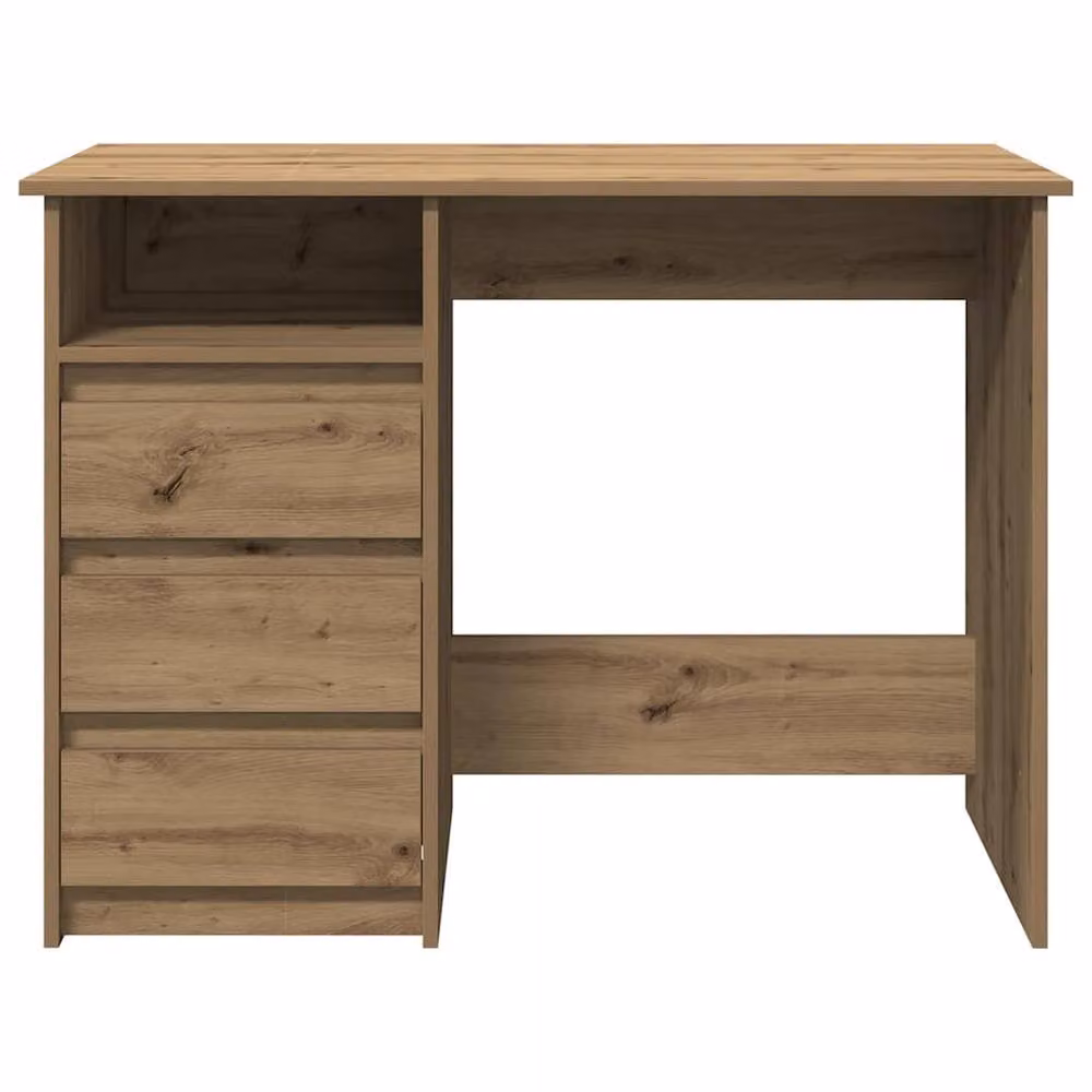 Berkfield Home Artisan Oak Writing Desk in Brown, W/D/H: 102 x 50 x 75 cm – 3