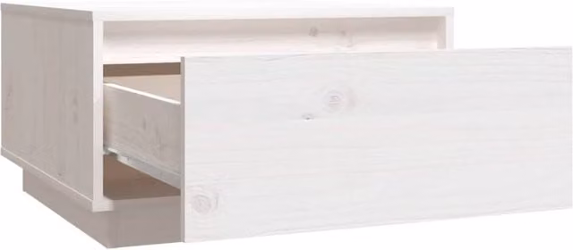 Berkfield Home White Decorative Solid Pine Wood Coffee Table W/D/H: 55 x 56 x 32 cm – 1