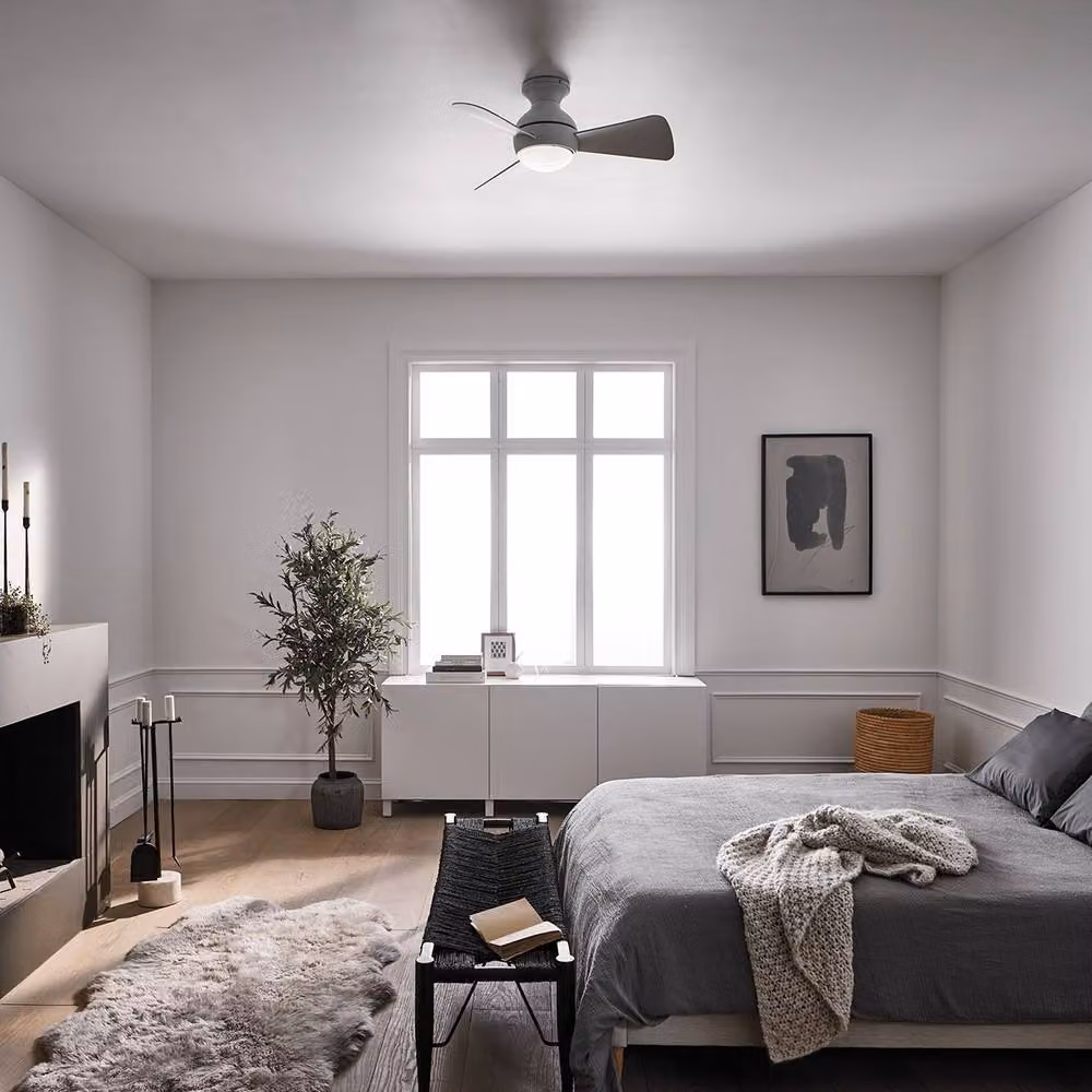 Kichler Sola 3 Blade Ceiling Fan with LED Light and Remote Control, White, 86 cm – 2