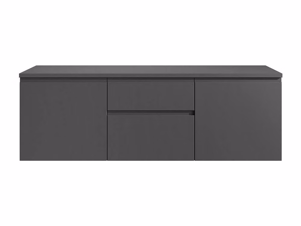 Vente-unique JIMENA II Wall-Mounted Vanity Unit in Grey, W: 150 cm, D: 50 cm, H: 46 cm – 2