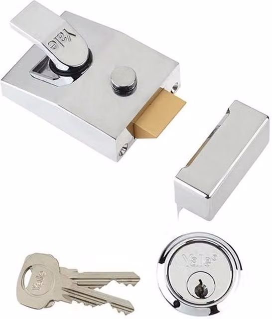 Yale 89 Series Deadlocking Nightlatch in Grey and Silver