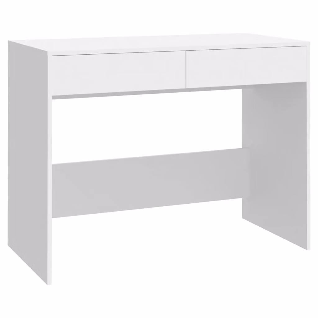 Berkfield Home White Writing Desk in Engineered MDF, W: 101 cm, D: 50 cm, H: 76.5 cm – 2