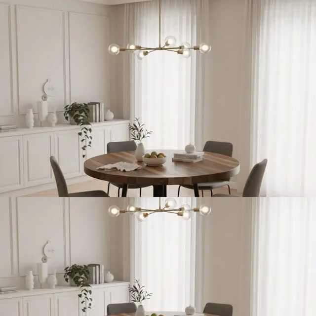 TRL Handmade Furniture Walnut Round Dining Table in Brown, Diameter: 100 cm