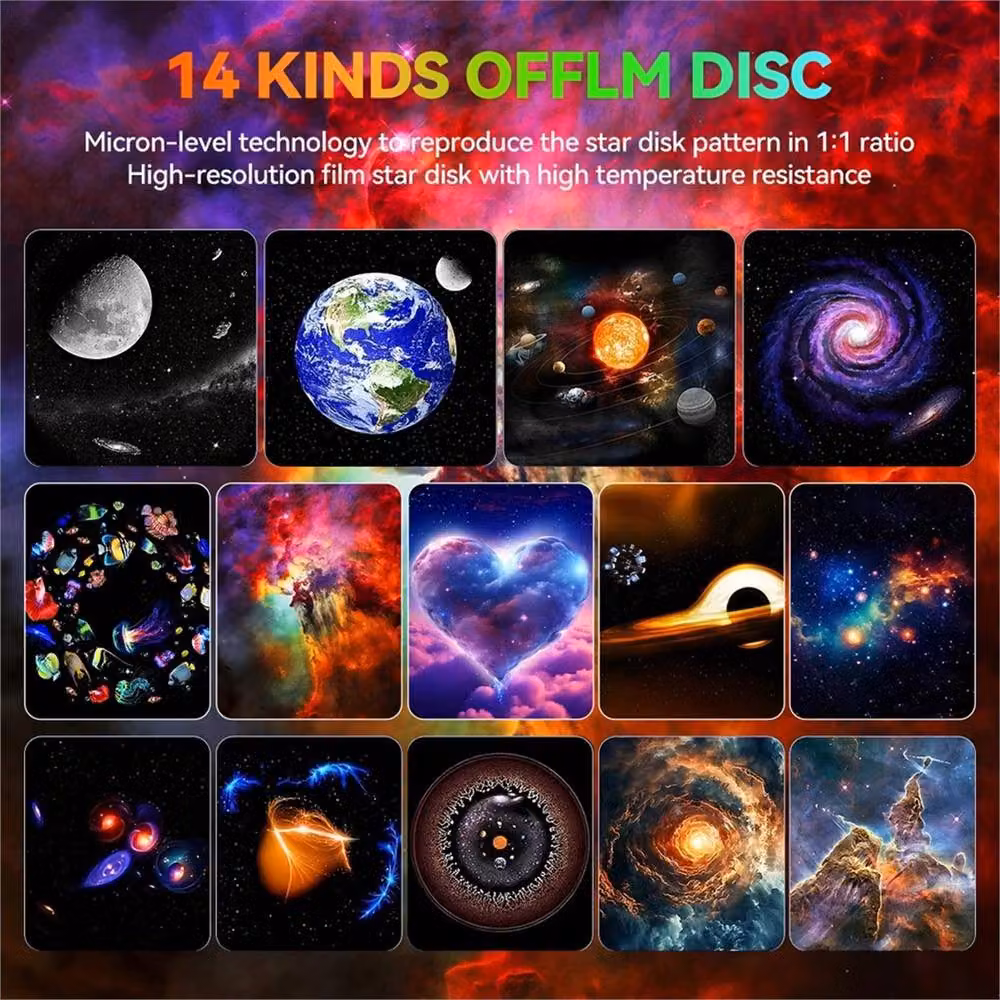 SPETLEK Planetarium Galaxy Starry Sky Projector 14in1 Night Light, White and Multicolour Tabletop Round Plastic Design – 5