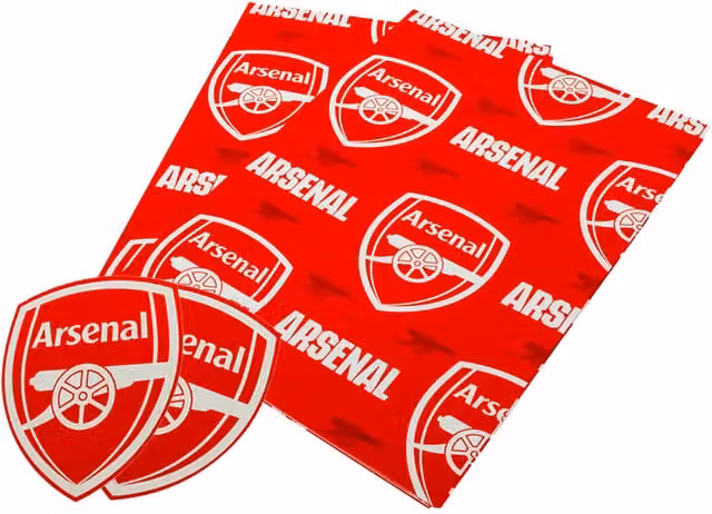 Arsenal FC Text Gift Wrap in Red and White