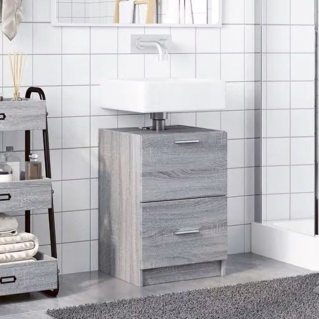 Berkfield Home Grey Sonoma Sink Cabinet W: 40 cm, D: 37 cm, H: 59 cm – 1