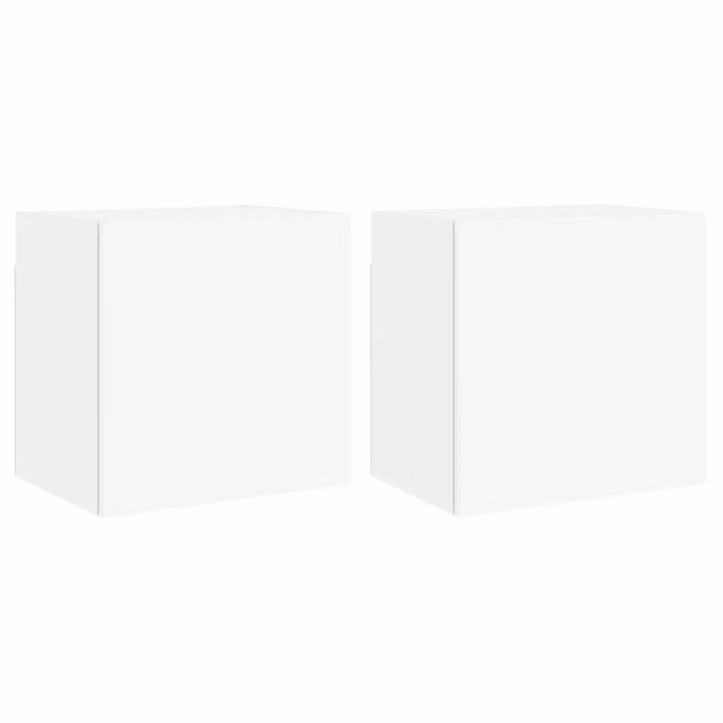 Berkfield Home Set of 2 White TV Wall Cabinets in Matt Engineered Wood W/D/H: 40.5 x 30 x 40.5 cm – 2