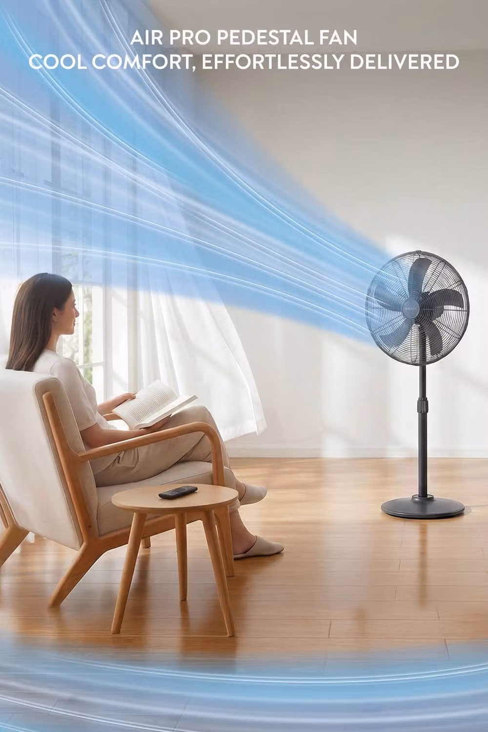 Air Pro 16 inch Pedestal Fan in Black with Wide-Angled Oscillation – 3
