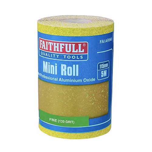 Faithfull AR5120Y 120G Grit Paper Roll for Orbital Sanders, Yellow