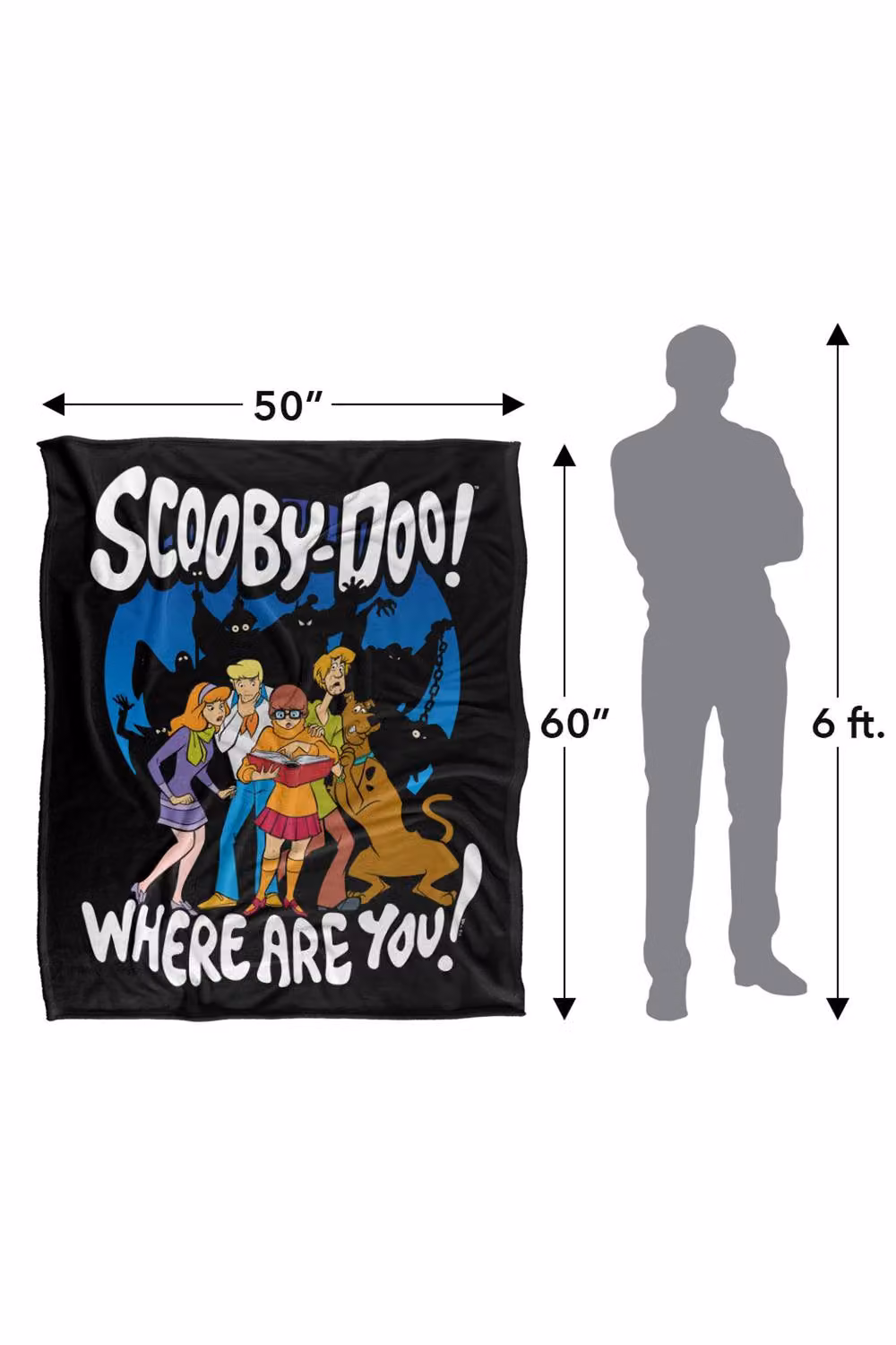 LOGOVISION Scooby Doo Ghost Silhouettes Super Soft Fleece Throw Blanket, Multicolour – 8