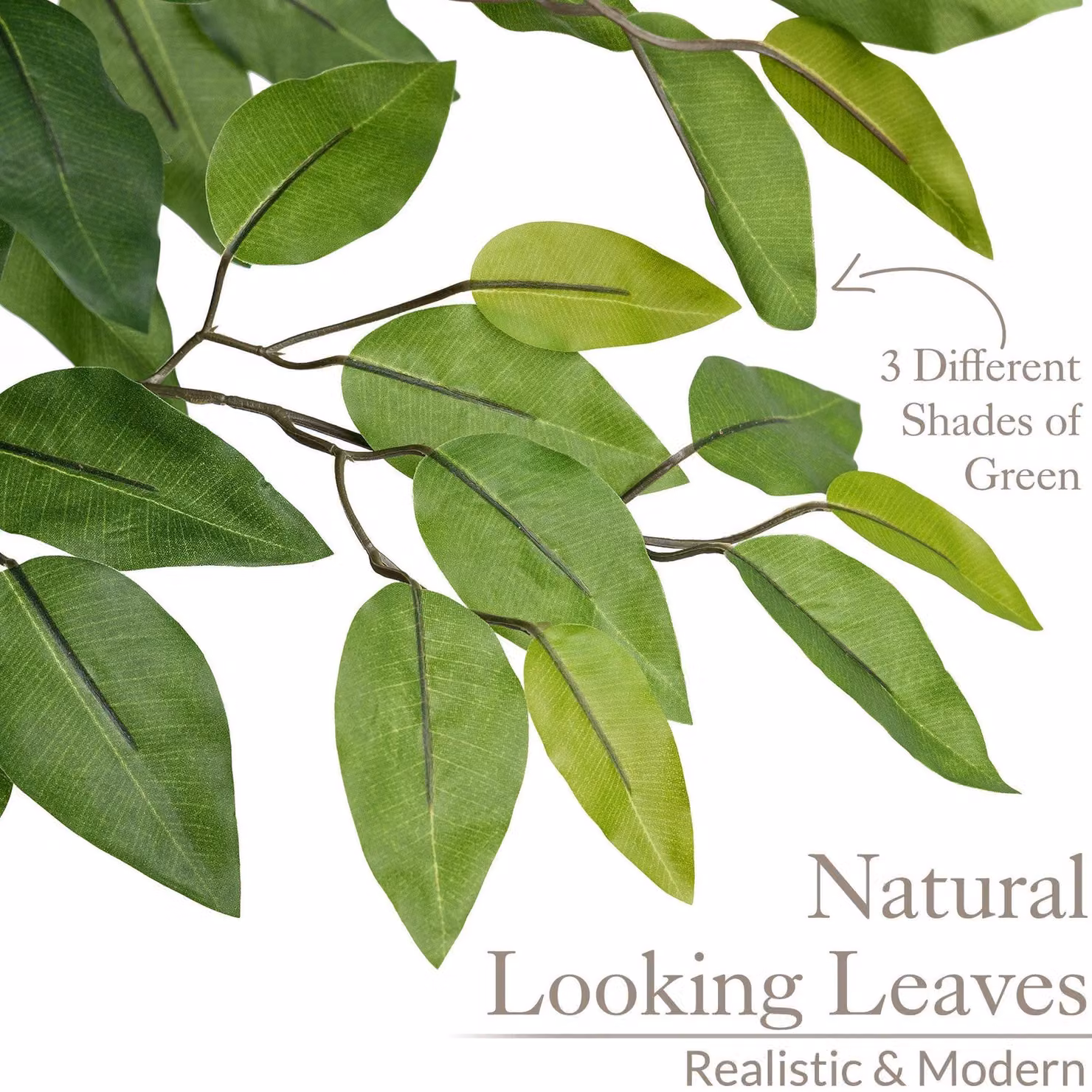 Christow Artificial Ficus Tree in Green, Height: 120 cm – 3