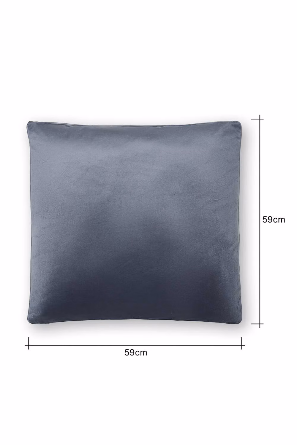 BHS Large Grey Velour Square Cushion W: 59 cm x H: 59 cm – 3