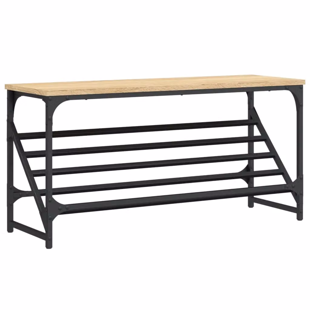 Berkfield Home Sonoma Oak Shoe Rack in Brown, W/D/H: 90 x 30 x 45 cm – 2