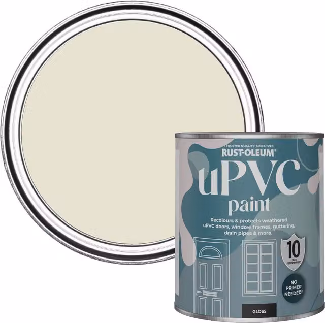 Rust-Oleum Gloss Finish UPVC Paint in Oyster, 0.75 l