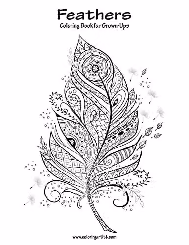 Feathers Coloring Book for Grown-Ups Volume 1 by Createspace