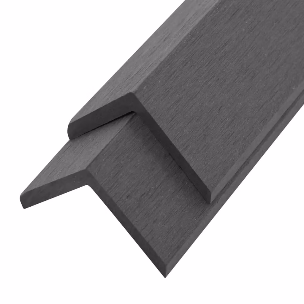 Berkfield Home 5 Piece Grey WPC Decking Angle Moulding Trims, 170 cm – 1