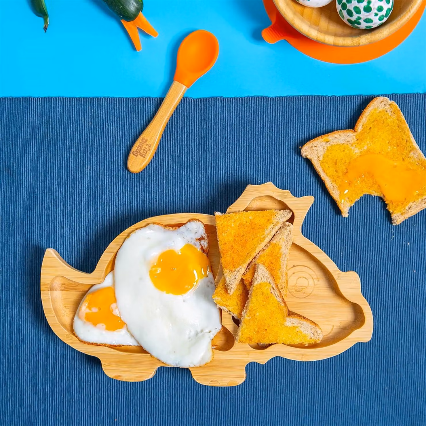 Tiny Dining Bamboo and Silicone Training Spoon in Orange – 2