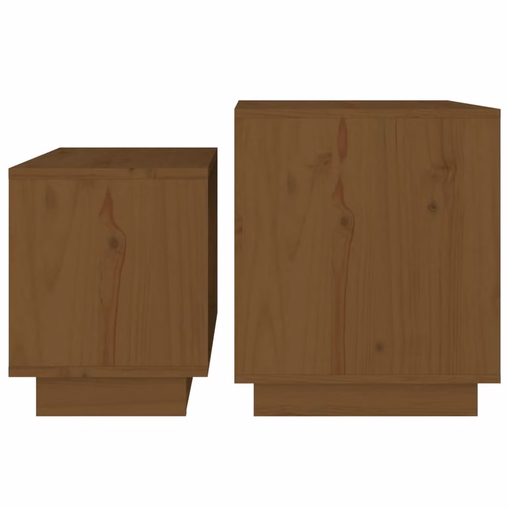 Berkfield Home Nesting Coffee Tables, 2 Piece Set in Honey Brown Solid Pine Wood – 5