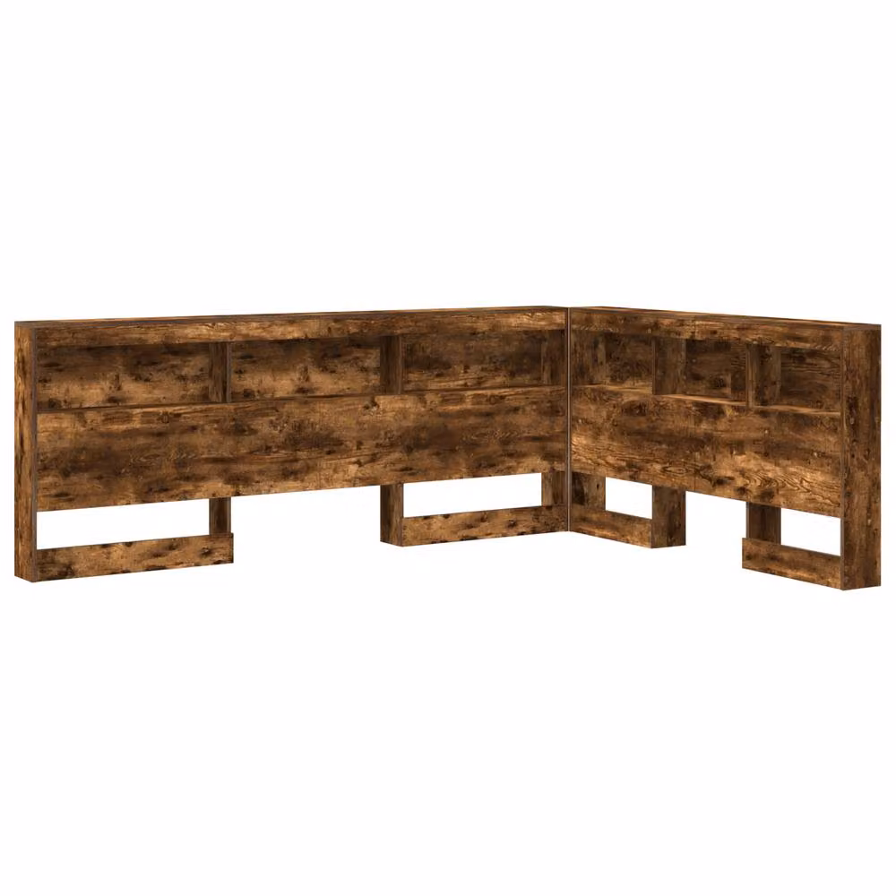 Berkfield Home Smoked Oak Storage Headboard with Integrated Shelf, Brown, Width: 160 cm – 2