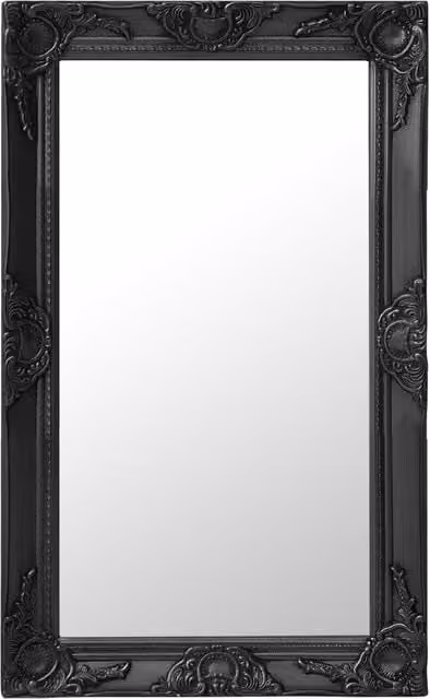 Berkfield Home Antique Baroque Style Rectangular Wall Mirror, Black, W: 50 cm, H: 80 cm – 1