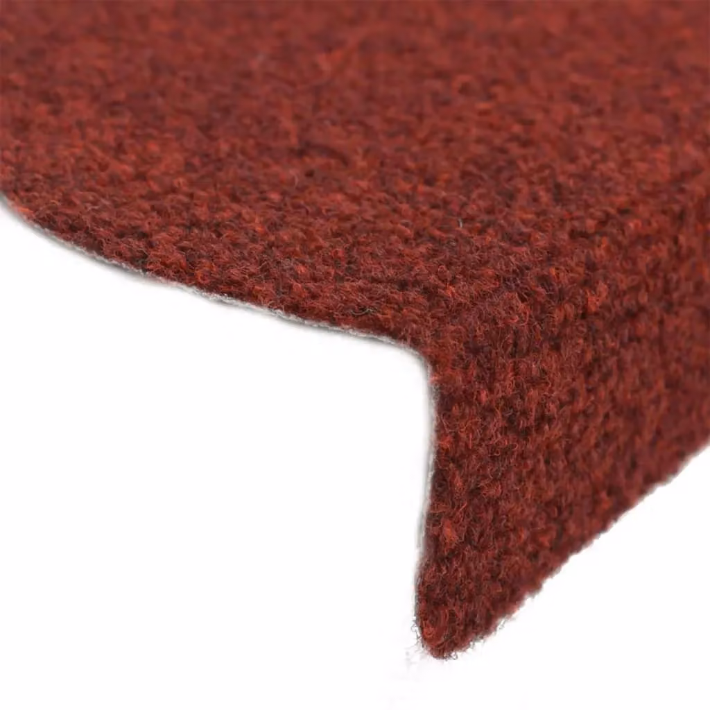 Berkfield Home Self-adhesive Needle Punch Stair Mats, Red, 5 Pieces, W/D/H: 65 x 21 x 4 cm – 3