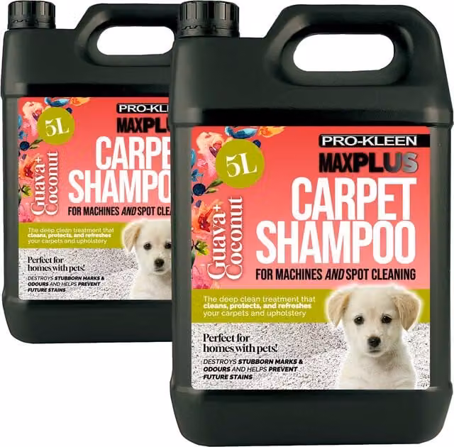 MAXPLUS Premium Carpet Shampoo for Homes with Pets, Guava Coconut, Black, 10kg