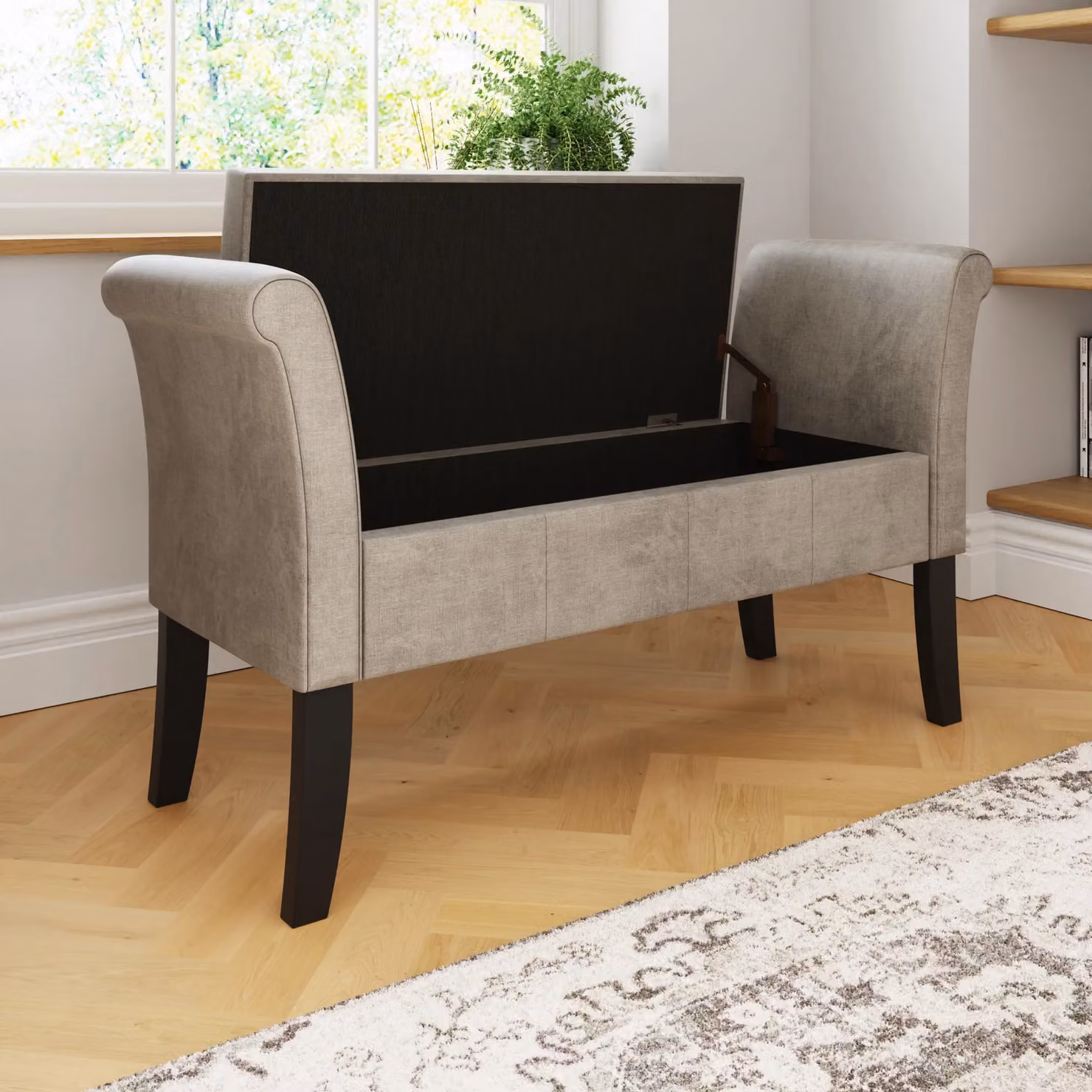 GFW Balmoral Silver Fabric Ottoman Window Seat – 3