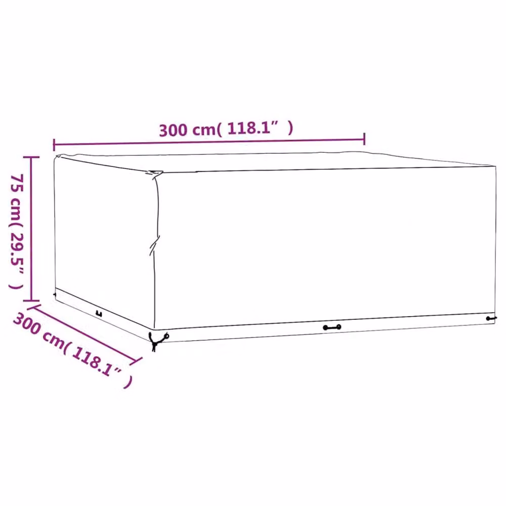Berkfield Home Water Repellent Square Garden Furniture Covers, 2 Pack, Black, W/D/H: 300 x 300 x 75 cm – 5