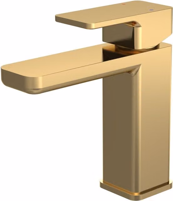 Balterley Square Mono Basin Mixer Tap with Push Button Waste in Brushed Brass – 1