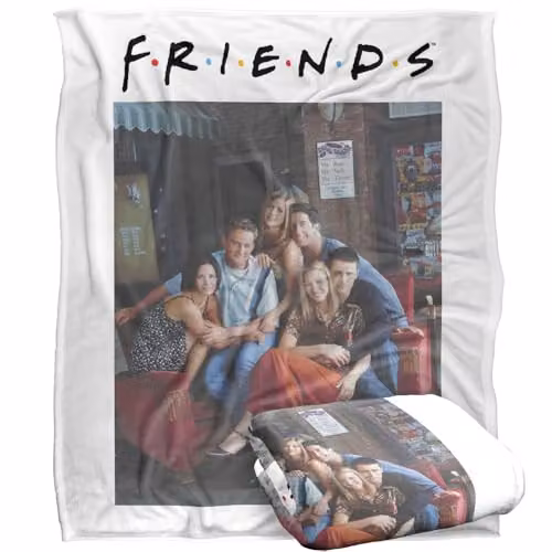 Warner Bros. Friends Characters 2 Silky Touch Super Soft Fleece Throw Blanket, Multicolour, W: 152.4 cm x L: 127.0 cm