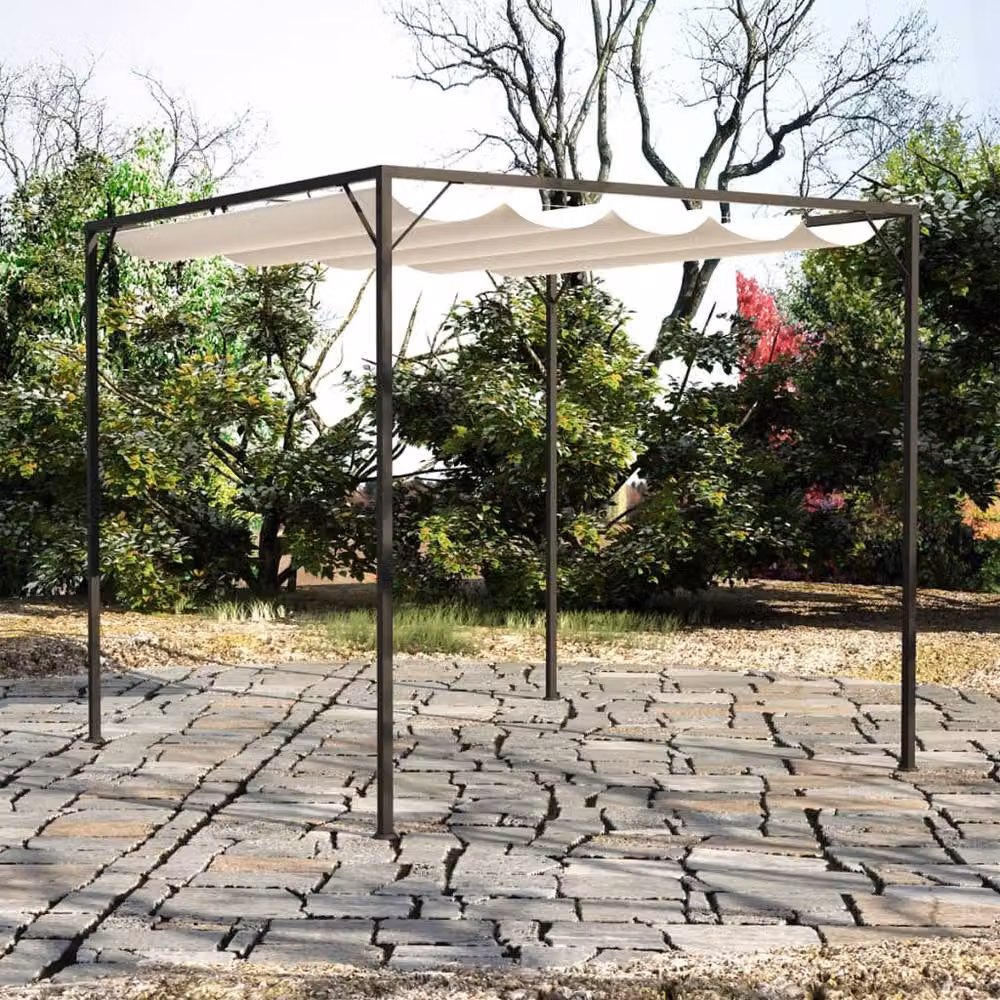 Berkfield Home Garden Gazebo with Retractable Roof Canopy in Beige, W/D/H: 300 x 230 x 300 cm – 2