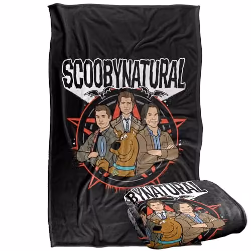 Warner Bros. Supernatural Scoobynatural Silky Touch Super Soft Fleece Throw Blanket, White and Multicolour, W/D/H: 91.44 x 91.44 x 1.47 cm – 1