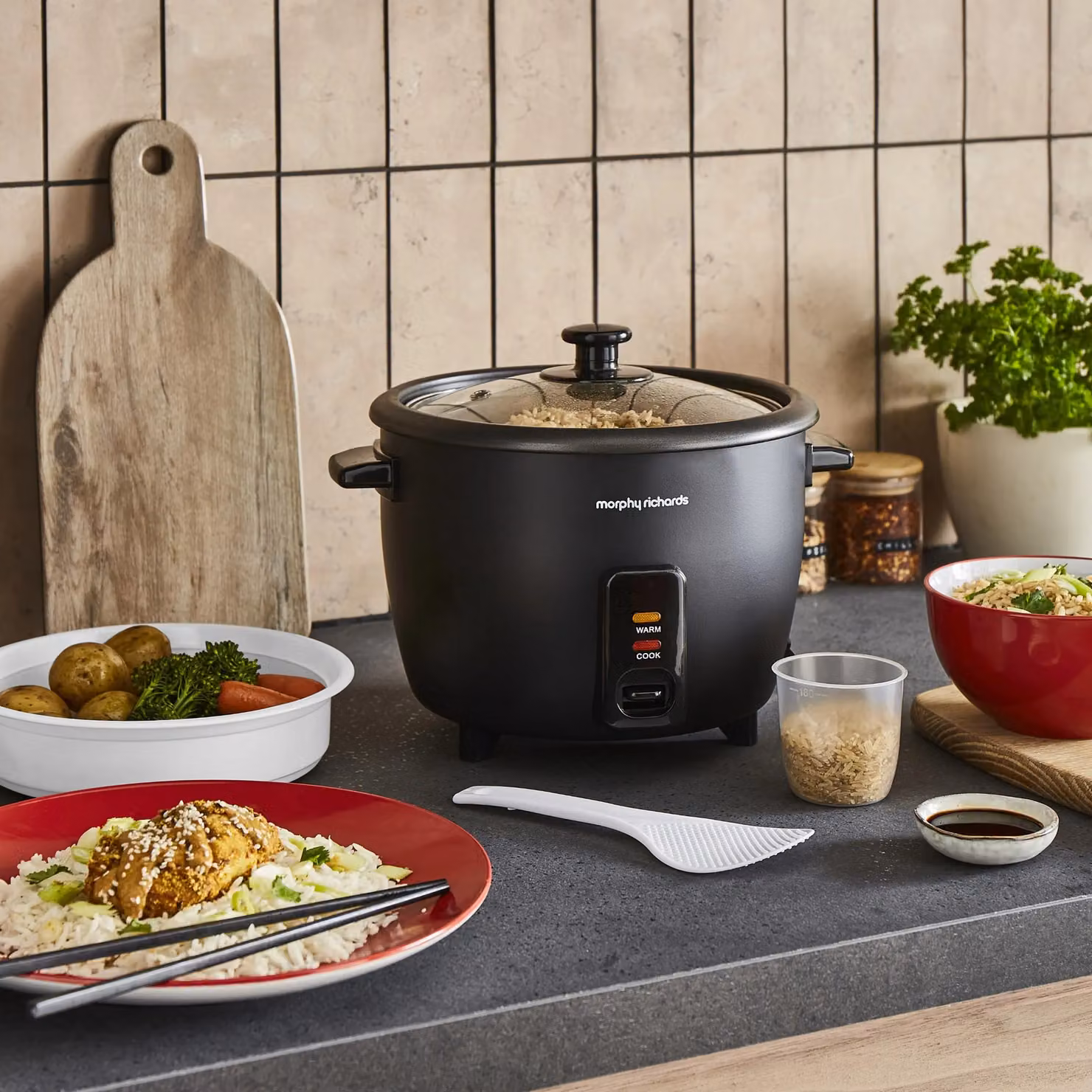 Morphy Richards Rice Cooker and Steamer in Black, 1.5 l – 7