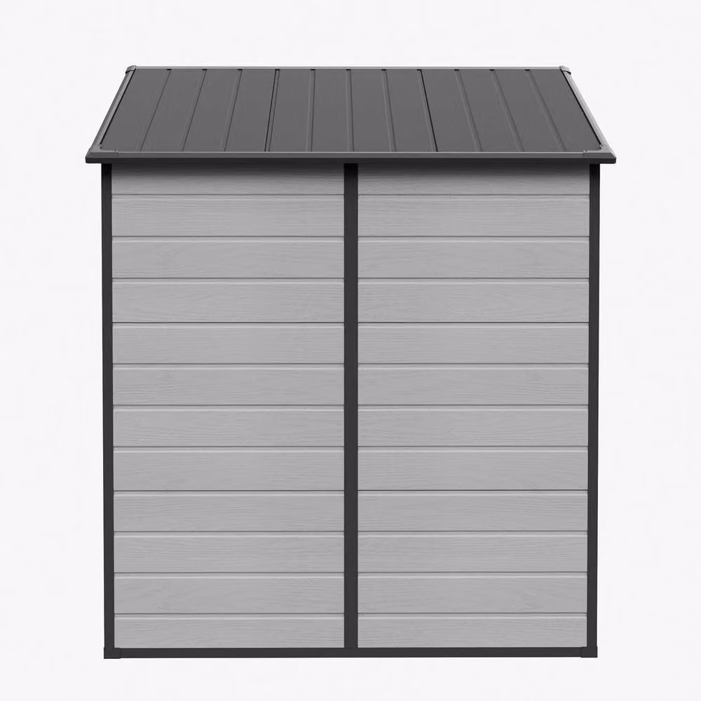 FORGEVIO Grey Plastic Garden Shed with Gable Roof – 4