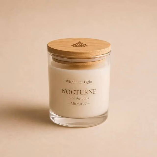 Wisdom of Light Chapter IV: Nocturne in White Coconut Wax Votive Candle in a Round Glass Container – 1
